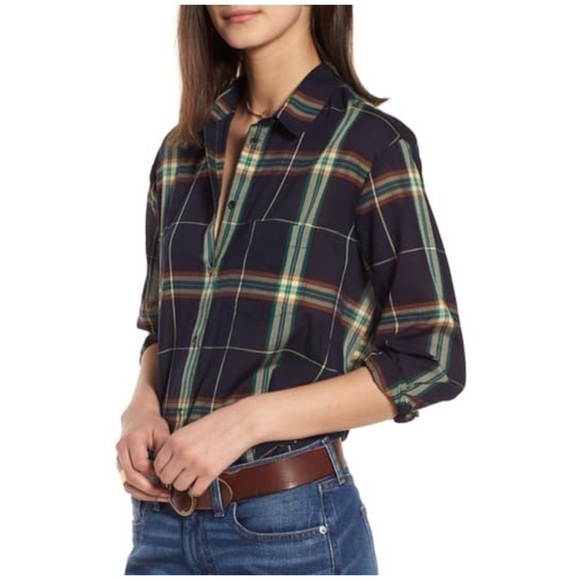 Madewell Tops - Madewell Oversize Boyfriend Plaid Blouse Size XXL
